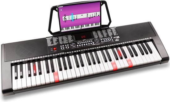 Keyboard piano - MAX KB5 keyboard muziekinstrument met 61 lichtgevende toetsen voor training