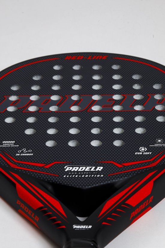 PadelR Padel Racket - Red-Line 2022 - Elite+ edition - Carbon Padel ...