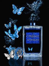 Glasschilderij - parfum Yves Saint Lauren - 60x80 cm - Wanddecoratie