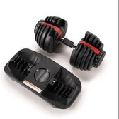 Verstelbare Dumbell 24 KG - Gewichten - Halters - Dumbbell - Fitness - Dumbbells Krachttraining - Dumbells Zwart 24KG