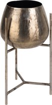 Bloempothouder | metaal | brons | 28.5x28.5x (h)50 cm
