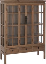 Vitrinekast | hout | bruin | 130x46x (h)175.3 cm