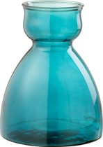 Vaas | glas | blauw | 26x26x (h)34 cm