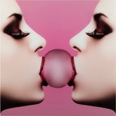 Wanddeco | glas | fuchsia | 110x2x (h)110 cm