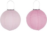 - Lampion | textiel | roze | 25x25x (h)25 cm