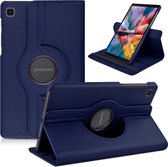 Geschikt Voor: Samsung Galaxy Tab A7 Lite Multi Stand Case - 360 Draaibaar Tablet hoesje - Tablethoes - Donker Blauw