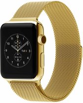 Milanese Loop rvs goud bandje voor de Geschikt voor Apple Watch 42mm - 44mm