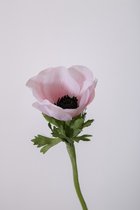 Kunstbloem - set van 2 - mini Anemoon - decoratieve tak - 31 cm - roze