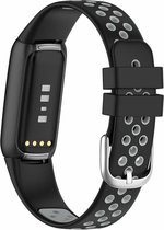 Fitbit Luxe Sport Bandje - Wearablebandje - Siliconen - Zwart Met Grijs - 160-220mm