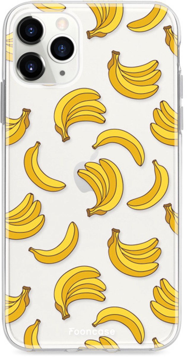 Fooncase Hoesje Geschikt voor iPhone 11 Pro Max - Shockproof Case - Back Cover / Soft Case - Bananas / Banaan / Bananen
