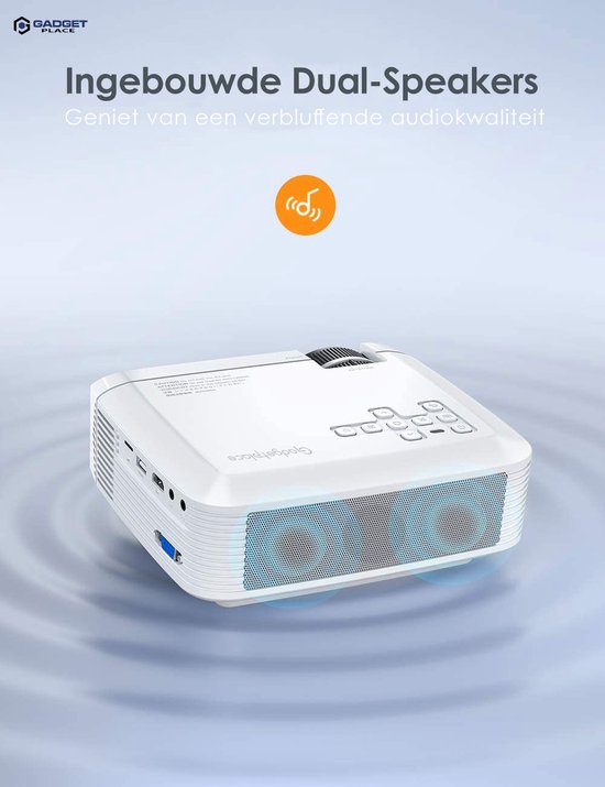 Mini beamer met Surround Sound Speakers - Input tot 1080P - 4000 Lumen - Compact en draagbare LED projector - Gadgetplace