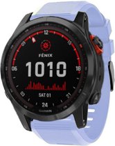 Siliconen Smartwatch bandje - Geschikt voor  Garmin Fenix 7x siliconen bandje - lichtpaars - Strap-it Horlogeband / Polsband / Armband