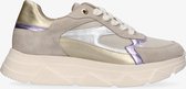 Tango | Kady fat 23-p beige/metallic combi sneaker - off white sole | Maat: 40