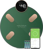 HEALTHFUN Bluetooth lichaamsvetweegschaal, smart-BMI-digitale schaal met app voor iOS en Android, personenweegschaal met High Precision Meets en Body Composition Analyzer, max. 180