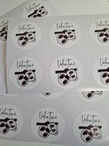 Sticker - Panda met naam 25 stuks.