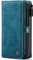 iPhone 13 Casemania Hoesje Emerald Green - Luxe 2 in 1 Portemonnee Book Case met Extra Vakken