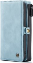 iPhone 13 Casemania Hoesje Aqua Blue - Luxe 2 in 1 Portemonnee Book Case met Extra Vakken