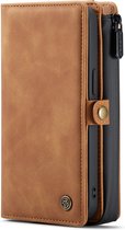 iPhone 13 Mini Casemania Hoesje Sienna Brown - Luxe 2 in 1 Portemonnee Book Case met Extra Vakken