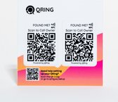 QRing Stickerset Large Wit: 2 unieke QR-stickers met NFC | Anoniem, makkelijk en veilig LOST ITEM? WE GOT YOU! |