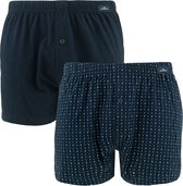 Götzburg 2P wijde boxers geruit minipatroon blauw - L