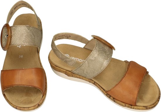 Remonte -Dames - cognac/caramel - sandalen - maat 39