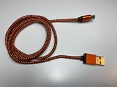 Datakabel ,USB to Micro-USB, 1m ,textil orange
