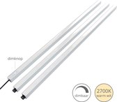 LETT® Koppelbare Keukenverlichting - Dimbaar - 3x60cm - Warm Wit