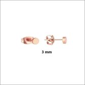 Aramat jewels ® - Oorbellen 3mm rosékleurig zweerknopjes rond chirurgisch staal