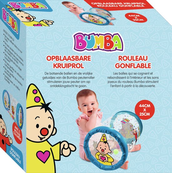 Bumba opblaasbare kruiprol - confetti - met 5 kleurrijke ballen - Bumba