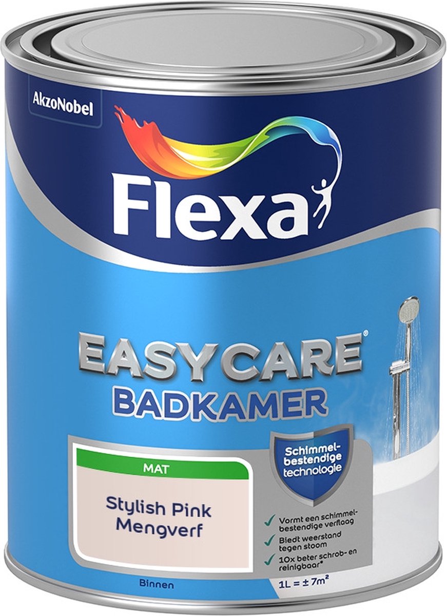 Flexa Easycare Muurverf - Badkamer - Mat - Mengkleur - Stylish Pink - 1 liter