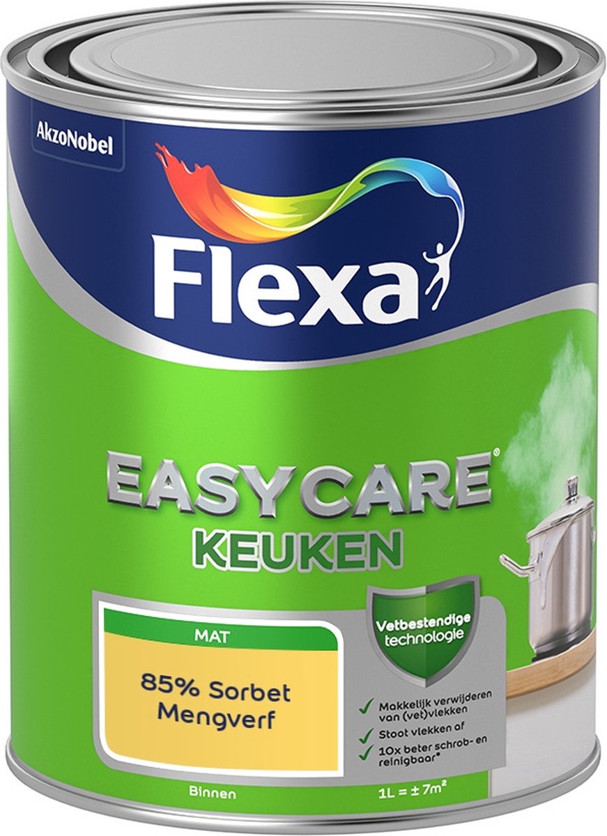 Flexa Easycare Muurverf - Keuken - Mat - Mengkleur - 85% Sorbet - 1 liter