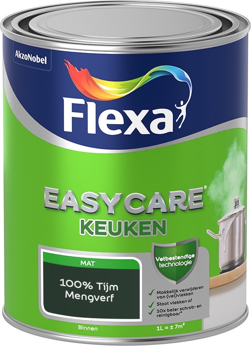 Flexa Easycare Muurverf - Keuken - Mat - Mengkleur - 100% Tijm - 1 liter
