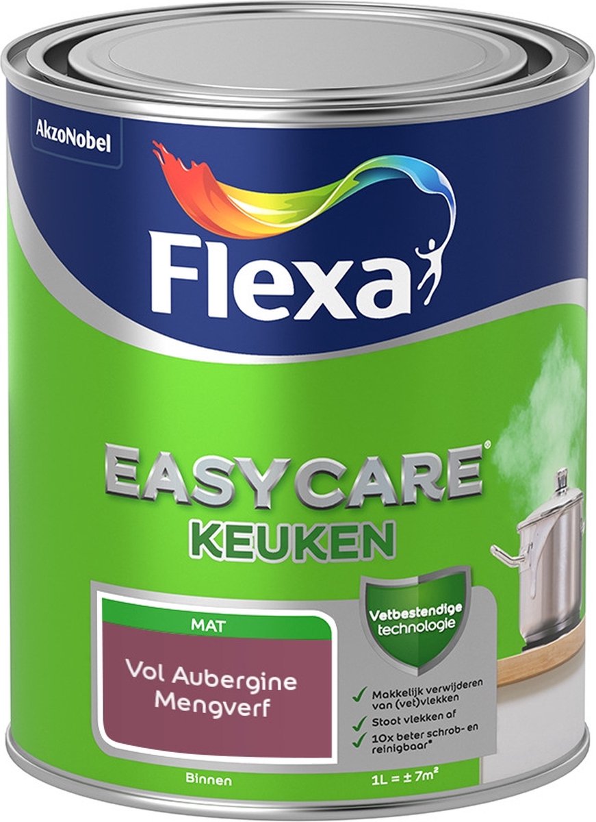 Flexa Easycare Muurverf - Keuken - Mat - Mengkleur - Vol Aubergine - 1 liter