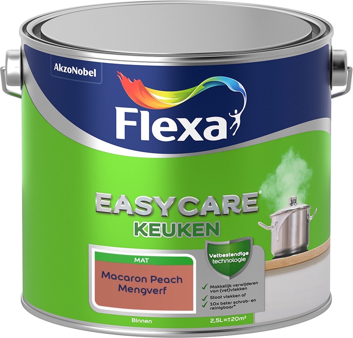 Flexa Easycare Muurverf - Keuken - Mat - Mengkleur - Macaron Peach - 2,5 liter