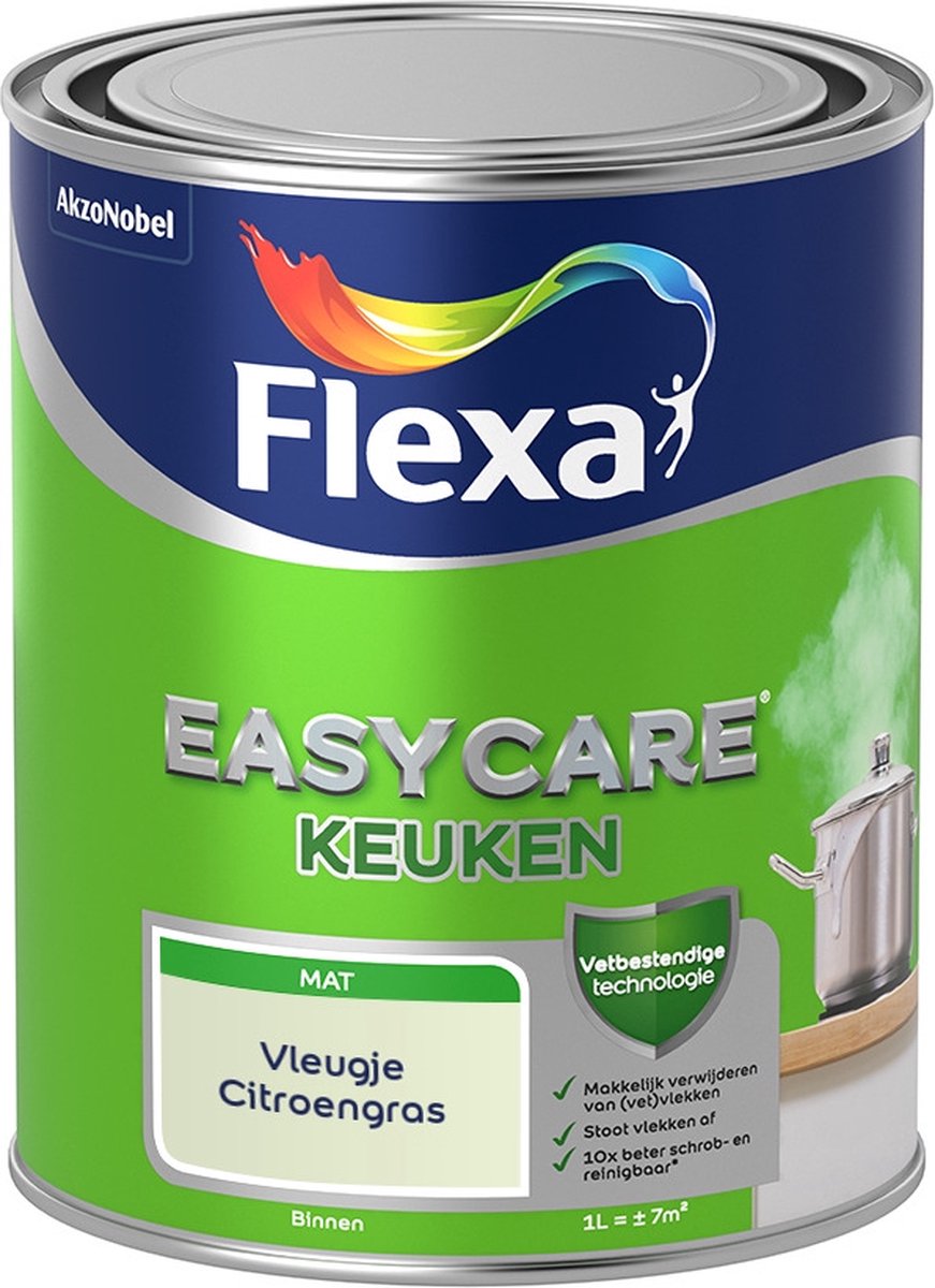 Flexa Easycare Muurverf - Keuken - Mat - Mengkleur - Vleugje Citroengras - 1 liter
