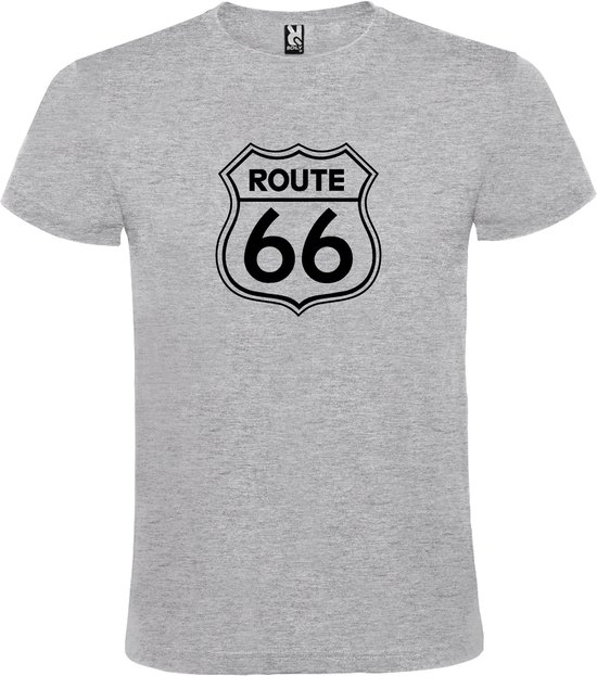 Grijs t-shirt met 'Route 66' print Zwart