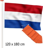 NR 103+52: Nederlandse vlag Nederland 120x180cm (Nederlandse vlag) + oranje wimpel 205 cm (Actieset geschikt voor een 5 meter vlaggenmast)