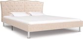 Decoways - Bedframe stof beige 135x190 cm