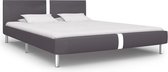 Decoways - Bedframe kunstleer grijs 160x200 cm