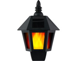Grundig Wandlamp - Solar - 31 LED's - Brandtijd 6-8 uur - Vlameffect of Wit Licht - Zwart Grundig Wandlamp - Solar - 31 LED's - Brandtijd 6-8 uur - Vlameffect of Wit Licht - Zwart