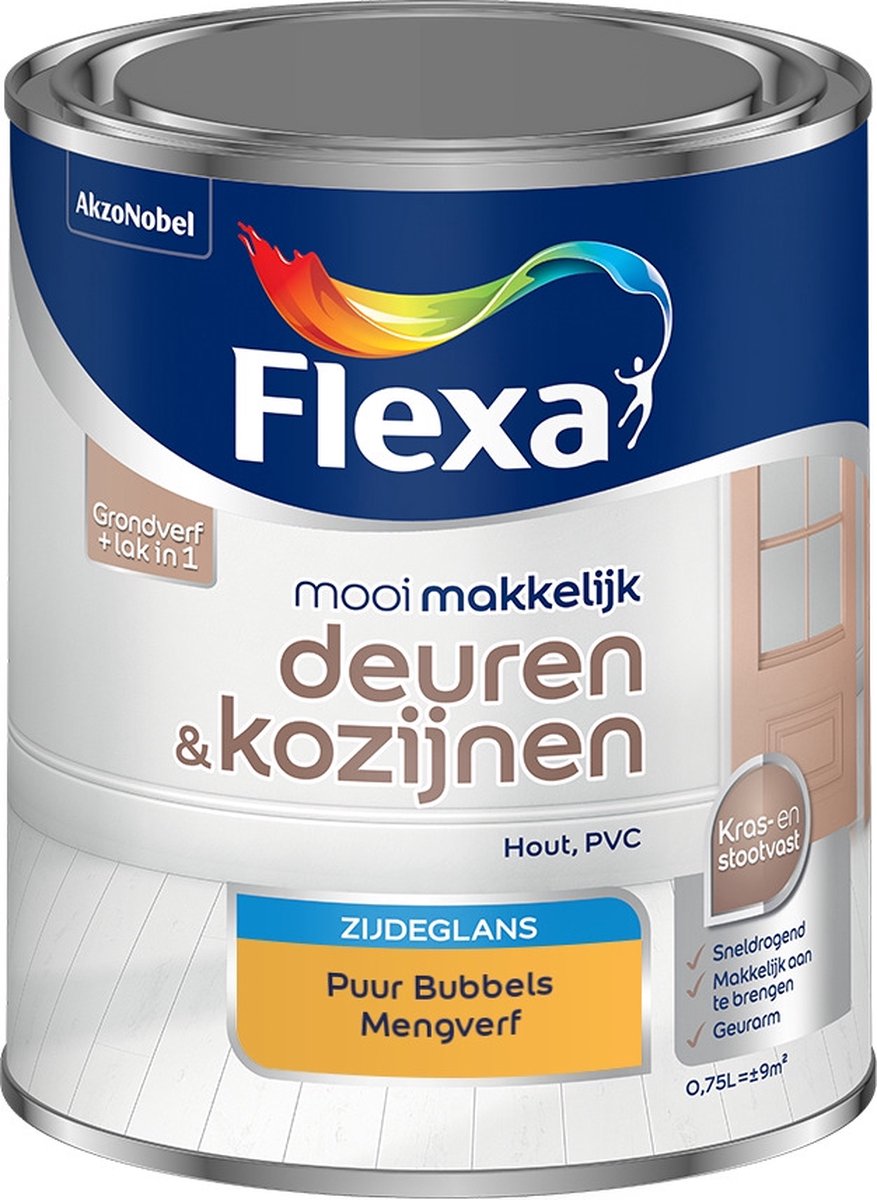 Flexa Mooi Makkelijk Verf - Deuren en Kozijnen - Mengkleur - Puur Bubbels - 750 ml