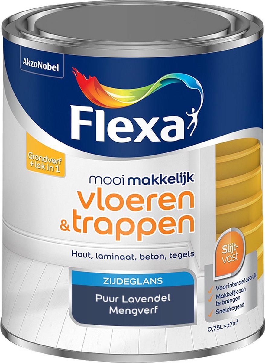 Flexa Mooi Makkelijk Verf - Vloeren en Trappen - Mengkleur - Puur Lavendel - 750 ml