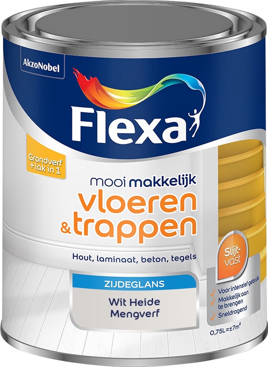Flexa Mooi Makkelijk Verf - Vloeren en Trappen - Mengkleur - Wit Heide - 750 ml