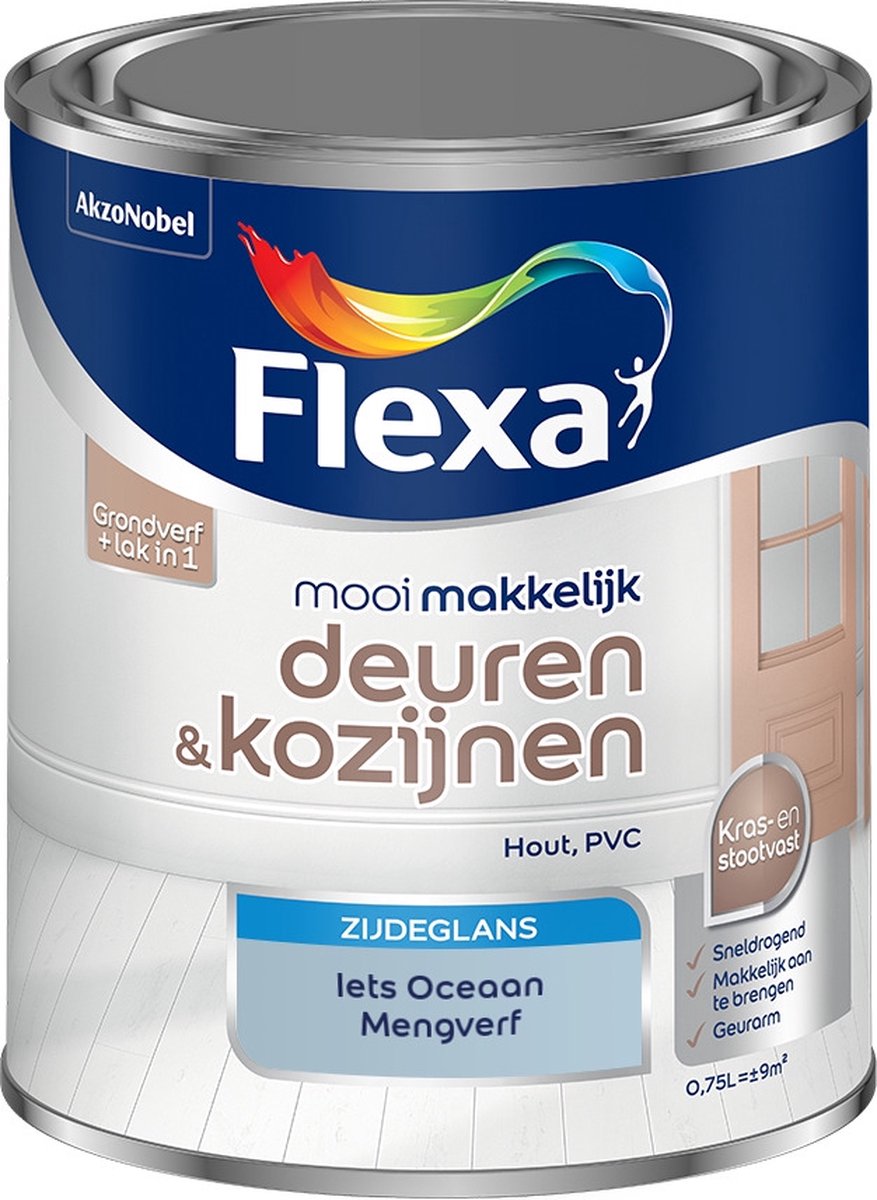 Flexa Mooi Makkelijk Verf - Deuren en Kozijnen - Mengkleur - Iets Oceaan - 750 ml