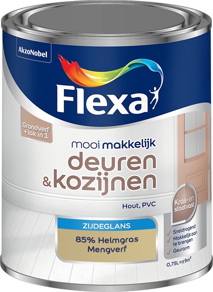 Flexa Mooi Makkelijk Verf - Deuren en Kozijnen - Mengkleur - 85% Helmgras - 750 ml