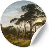 Behangcirkel Italiaans landschap - 80 cm - Zelfklevende decoratiefolie - Muursticker Oude Meesters