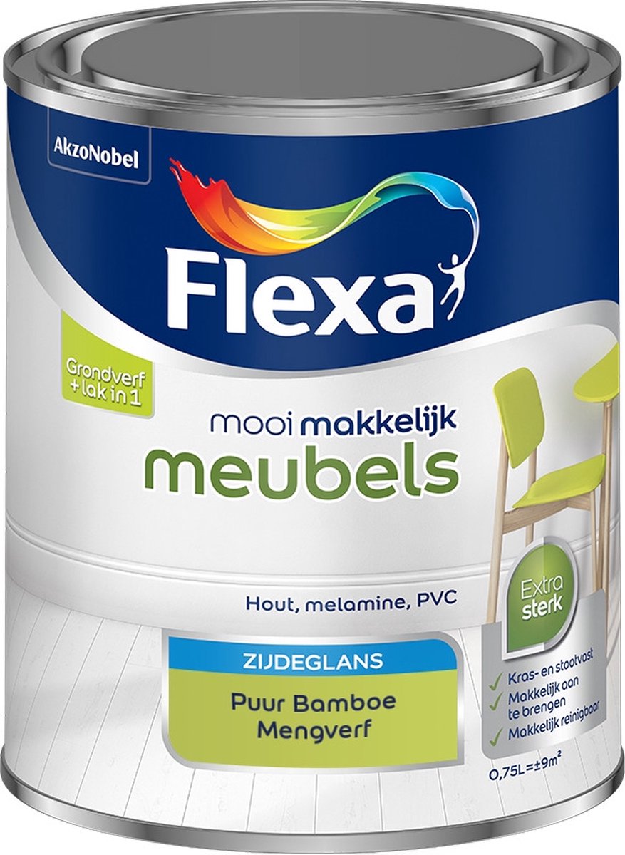 Flexa Mooi Makkelijk Verf - Meubels - Mengkleur - Puur Bamboe - 750 ml