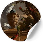 Behangcirkel De menagerie - 80 cm - Zelfklevende decoratiefolie - Muursticker Oude Meesters