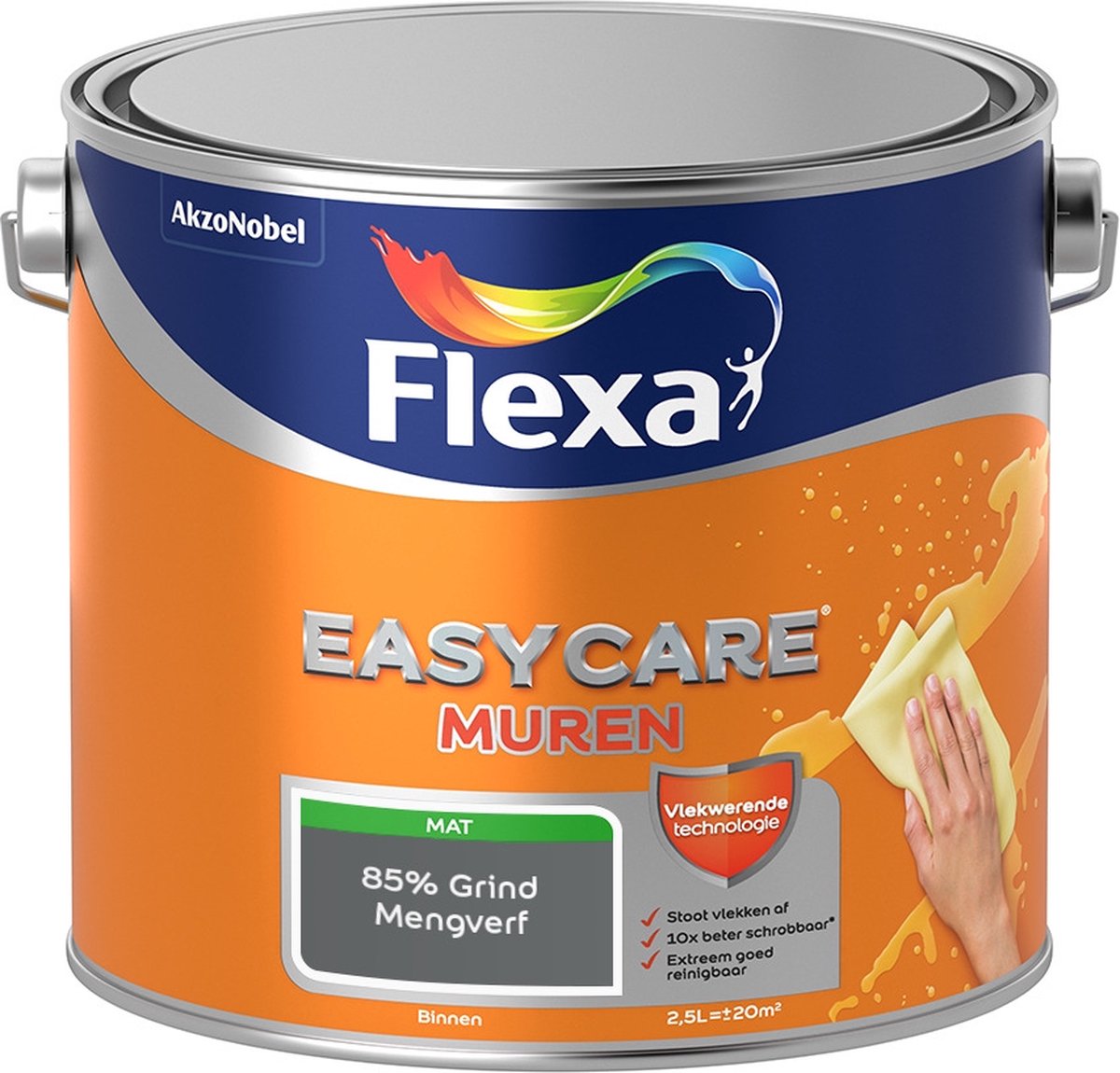 Flexa Easycare Muurverf - Mat - Mengkleur - 85% Grind - 2,5 liter