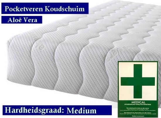 Korter model - Medical Matras - Pocket HR45 Koudschuim Aloe Vera 23 CM -  Gemiddeld... | bol.com